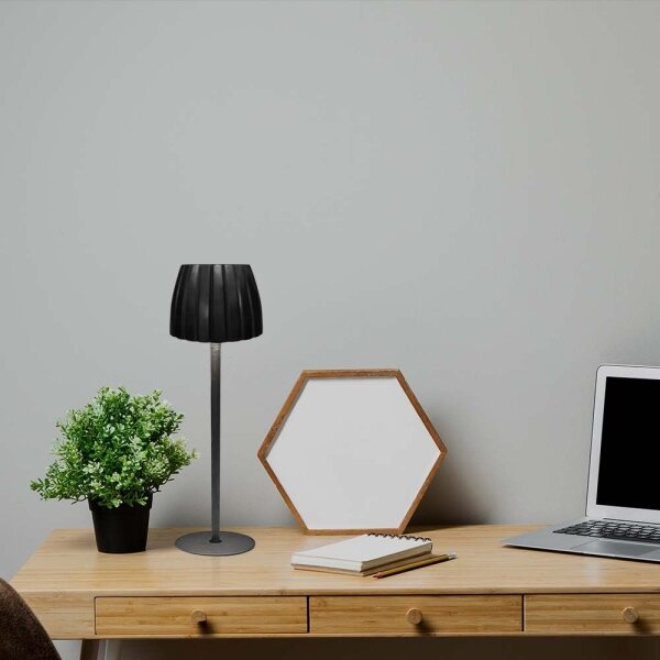 Lampada da tavolo LED dimmerabile ricaricabile 2,7W 3000-6000K 1800mAh nera
