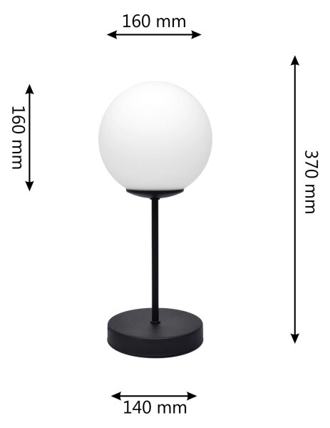 Lampada da tavolo MOON 1xE27/15W/230V nero
