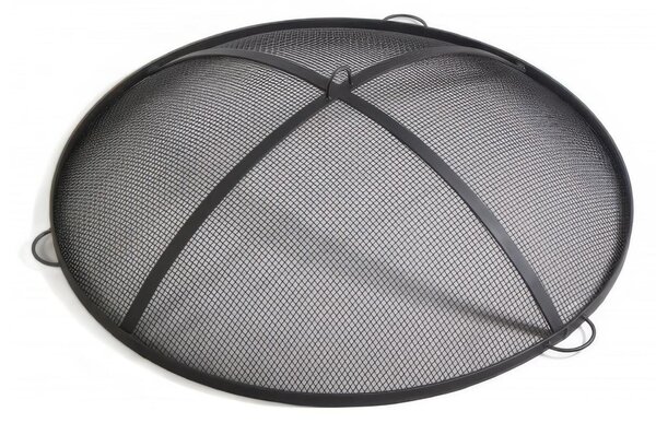 Schermo Antiscintilla in Acciaio Naturale da 59 cm per Braciere Cook King - Realizzato a Mano in Europa