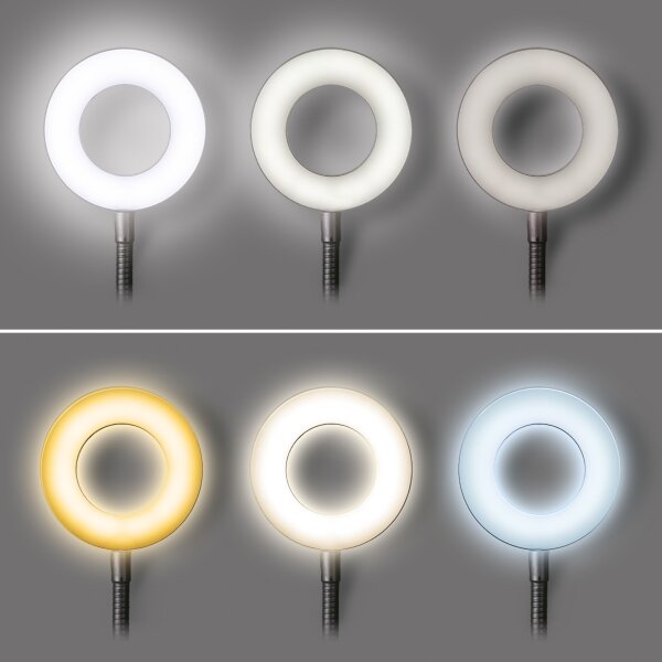 Solight WO66-B- Lampada da tavolo LED dimmerabile con clip LED/8W/230V 3000/4000/5000K nera