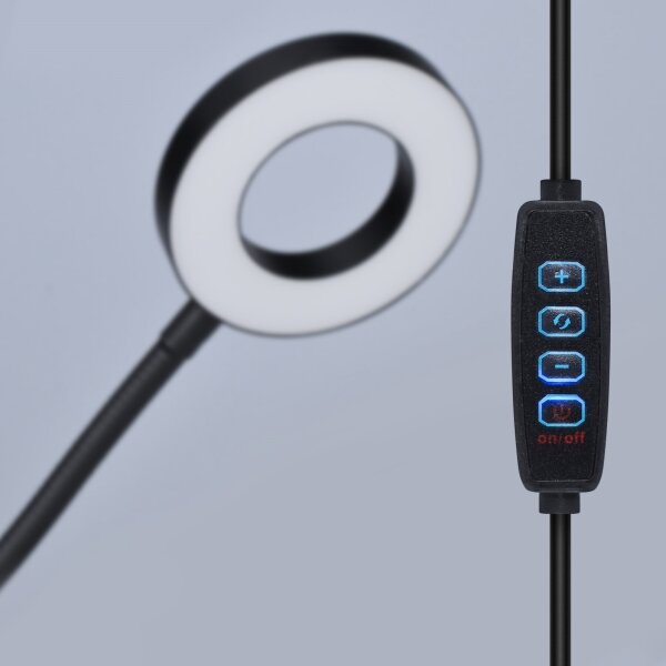 Solight WO66-B- Lampada da tavolo LED dimmerabile con clip LED/8W/230V 3000/4000/5000K nera