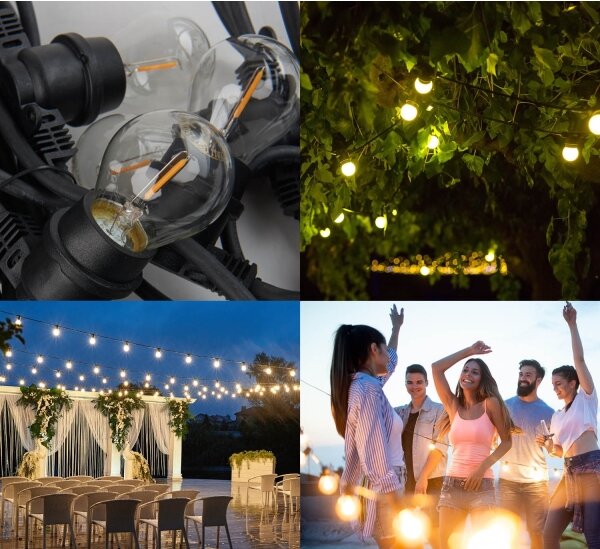 Da esterno catena decorativa MIMOSA 10xE27/1,3W/230V IP44 10 m
