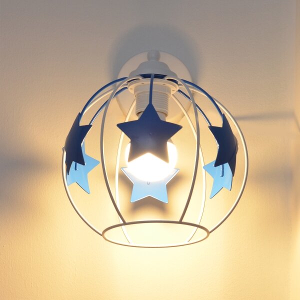 Applique per bambini STARS 1xE27/15W/230V blu/bianco