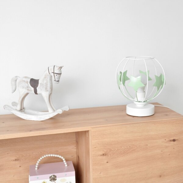 Lampada da tavolo per bambini STARS 1xE27/15W/230V verde/bianco