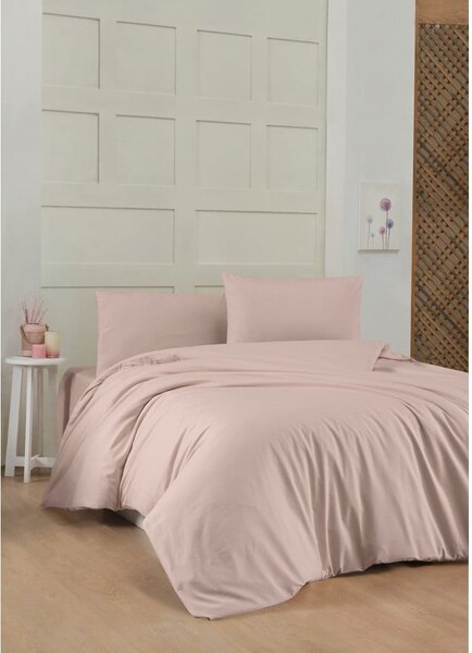 Biancheria da letto rosa/marrone in cotone renforcé per letto matrimoniale 200x200 cm – Mijolnir