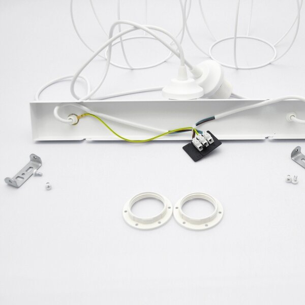 Lampadario a sospensione per bambini STARS 2xE27/15W/230V giallo/bianco