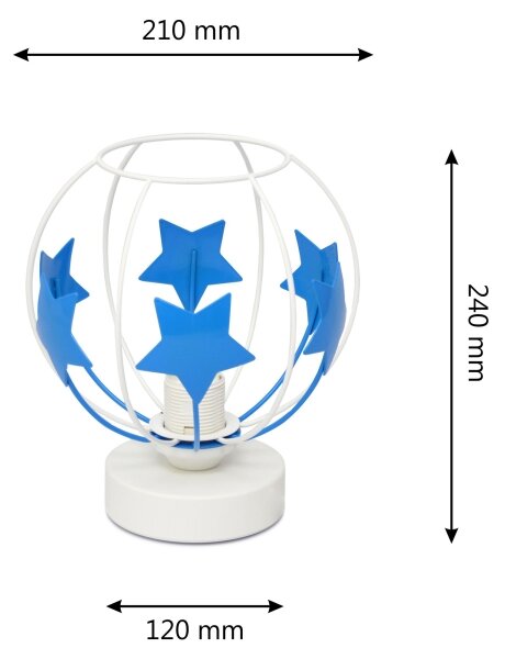 Lampada da tavolo per bambini STARS 1xE27/15W/230V blu/bianco