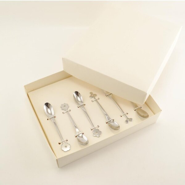 Cucchiaino Espresso e Moka CADEAU in acciaio 18.10 AISI430 112 mm finitura inox lucido in confezione bomboniera