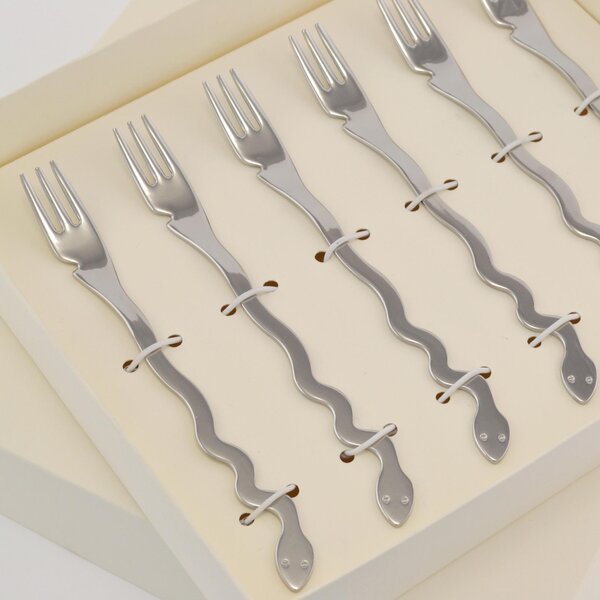 Forchettine Dessert & Party Temptation 15,5 cm 6 Pezzi inox Lucido in confezione Bomboniera