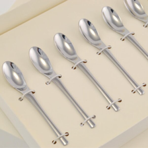 Cucchiaino espresso e moka JOY in acciaio inox 18/10 lucido spessore 2 mm in Confezione Bomboniera