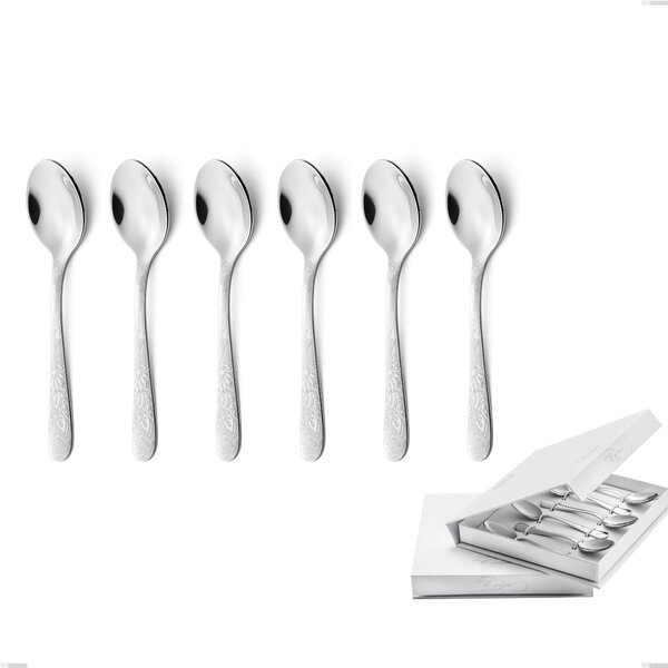 Confezione a libro 6 pezzi cucchiaino moka Charme Pechino, Acciaio 18/10 Inox Lucido con incisione al laser, spessore 2,5 mm mm