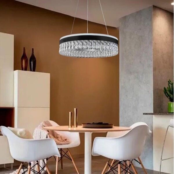 Lampadario a sospensione con filo LED dimmerabile LED/90W/230V 3000-6500K nero + telecomando