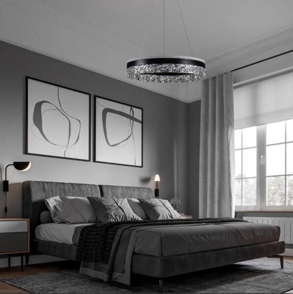 Lampadario a sospensione con filo LED dimmerabile LED/80W/230V 3000-6500K nero + telecomando