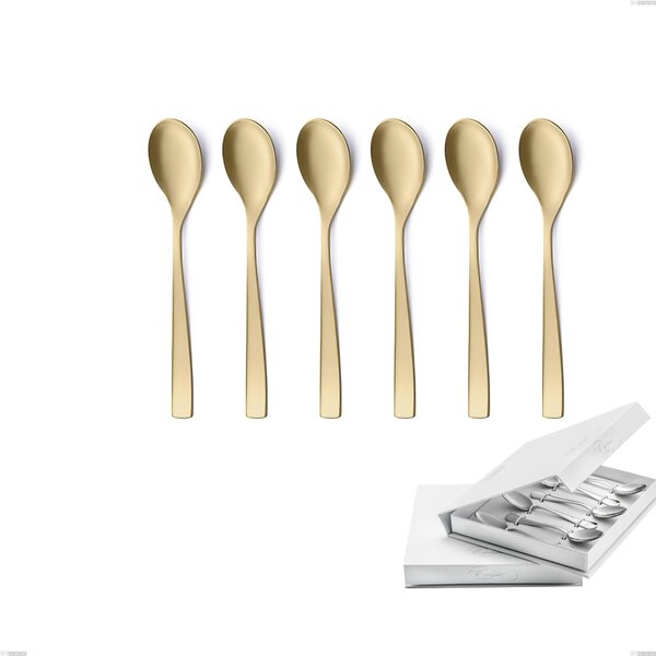 Confezione a libro 6 pezzi cucchiaino moka Etoile PVD Sabbiato Champagne, Acciaio 18/10 sabbiato, spessore 4 mm, pvd champagne