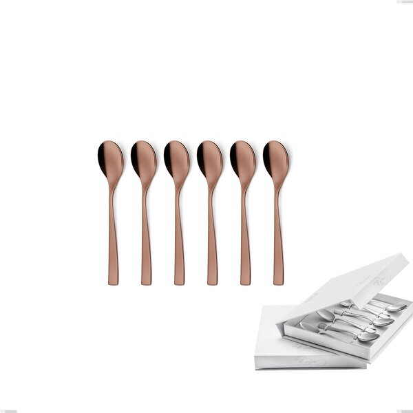 Confezione a libro 6 pezzi cucchiaino moka Etoile PVD Chocolate, Acciaio 18/10 lucido, spessore 4 mm, pvd chocolate