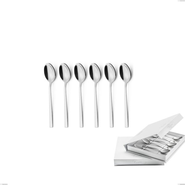 Confezione a libro 6 pezzi cucchiaino moka fashion, acciaio 18/10 aisi 304 inox lucido, spessore 3 mm mm