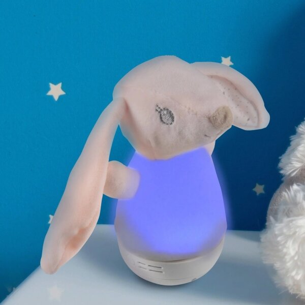 Lampada notturna LED RGB per bambini con melodia 3xAAA/5V con coniglio