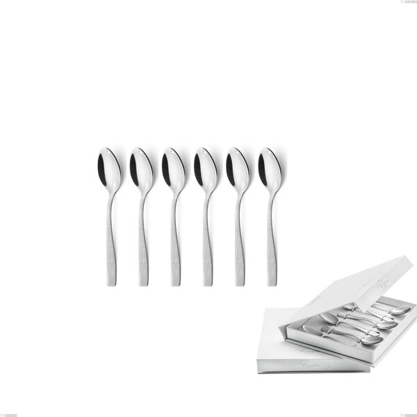 Confezione a libro 6 pezzi cucchiaino moka Infinity la Divina, Acciaio 18/10 Inox Lucido con incisione al laser, spessore 2,5 mm mm