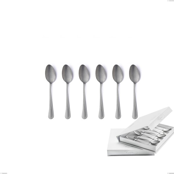 Confezione a libro 6 pezzi cucchiaino moka Impero Retro, Acciaio inox (Aisi 304) vintage