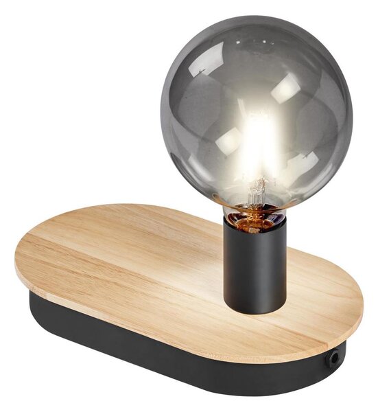Ledvance - Lampada da tavolo touch DECOR WOOD 1xE27/8W/230V con USB