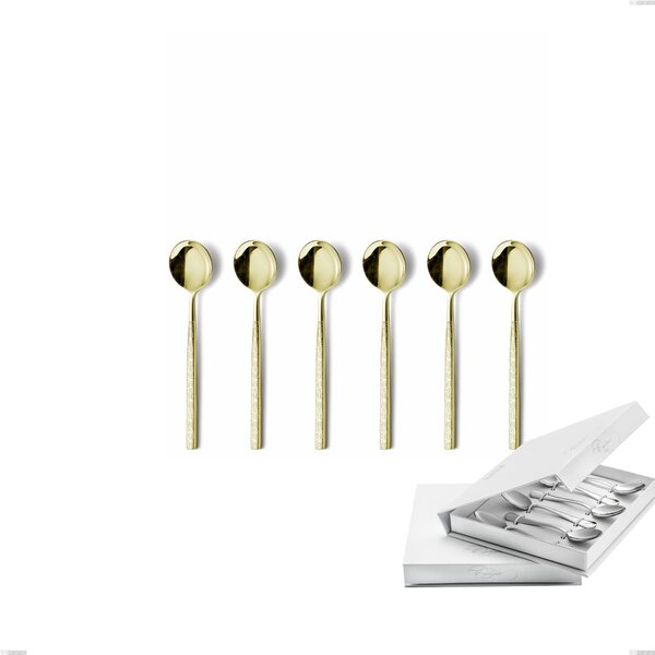 Confezione a libro 6 pezzi cucchiaino moka Kyoto Origami Tin Gold, Acciaio inox (Aisi 304) trattamento pvd acciaio lucido