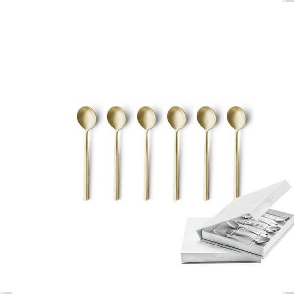 Confezione a libro 6 pezzi cucchiaino moka Kyoto Sabbiato Champagne, Acciaio inox (Aisi 304) inox sabbiato