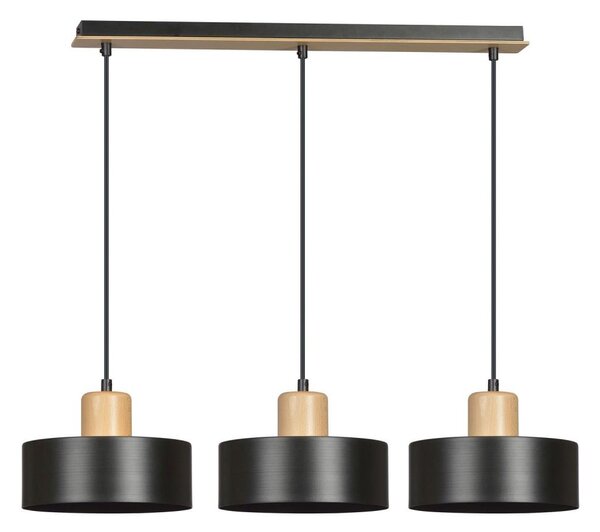 Lampadario a sospensione con filo TORIN 3xE27/15W/230V nero