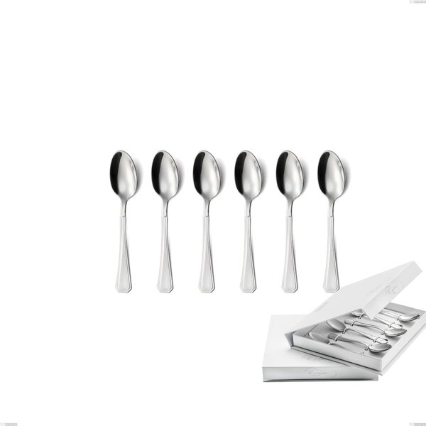 Confezione a libro 6 pezzi cucchiaino moka loira, Acciaio inox Aisi 304 lucido, spessore 2 mm, design Classico