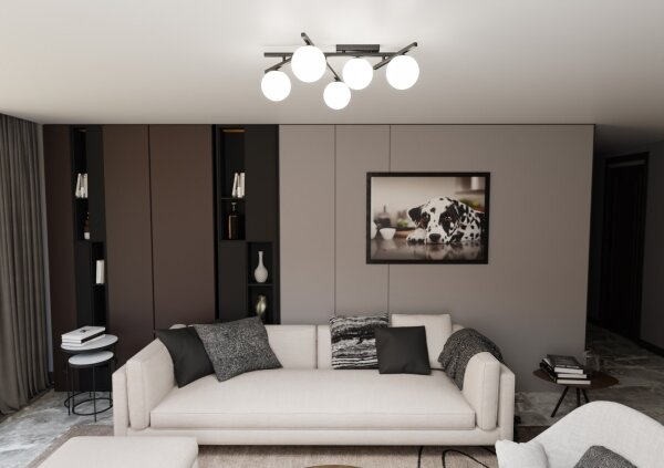 Plafoniera SMART 5xE14/10W/230V nero/bianco