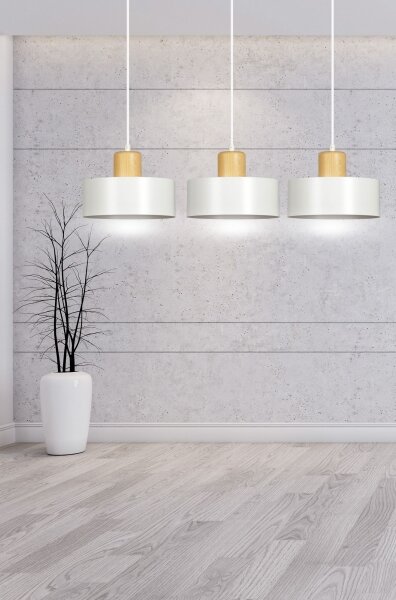 Lampadario a sospensione con filo TORIN 3xE27/15W/230V bianco