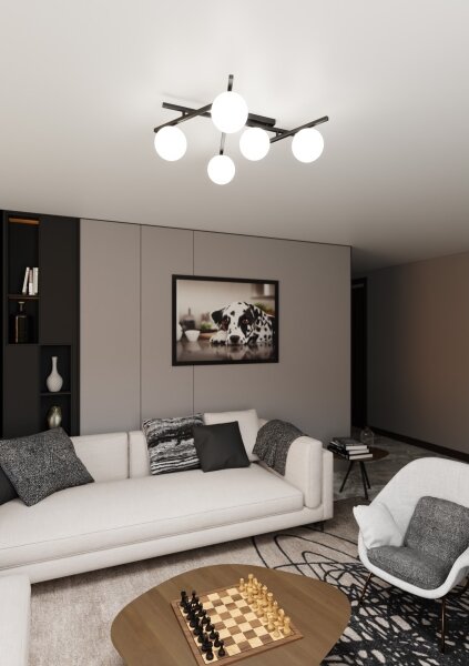Plafoniera SMART 5xE14/10W/230V nero/bianco