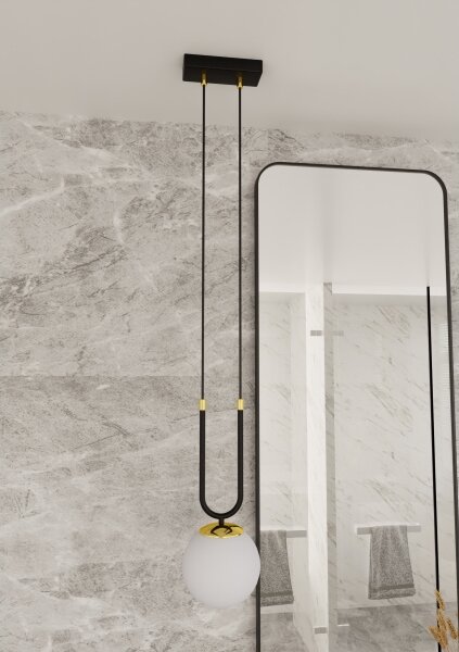 Lampadario a sospensione con filo GLAM 1xE14/10W/230V nero