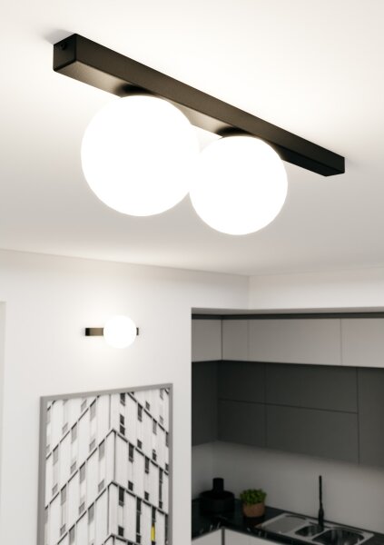 Plafoniera FIT 2xE14/10W/230V nero/bianco