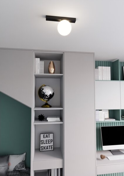 Plafoniera FIT 1xE14/10W/230V nero/bianco