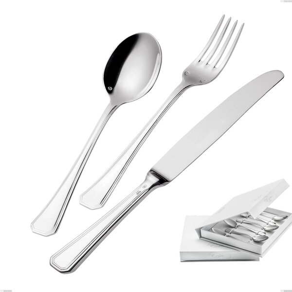 Confezione a libro 6 pezzi cucchiaino moka Savoia Argentato 3 mm spessore argento 25 micron, Acciaio inox 18/10 (AISI304) Argento 25 micron, spessore 3 mm