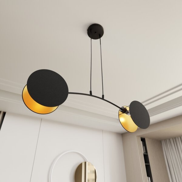 Lampadario a sospensione con filo MOTIF 2xE27/15W/230V nero