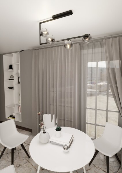 Lampadario a sospensione con supporto rigido SOMA 4xE14/10W/230V nero/grigio