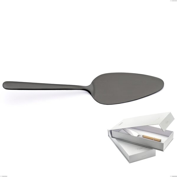 Confezione a libro 1 pezzo pala torta Venice Gun Metal, Acciaio Inox 18-10 trattamento pvd canna di fucile, spessore 4 mm