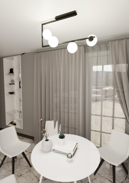 Lampadario a sospensione con supporto rigido SOMA 4xE14/10W/230V nero/bianco