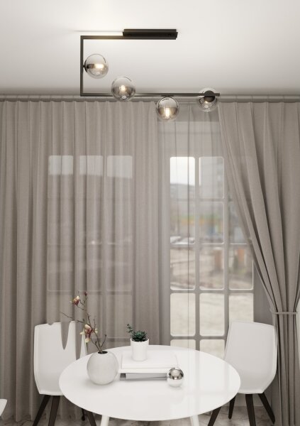 Lampadario a sospensione con supporto rigido SOMA 4xE14/10W/230V nero/grigio