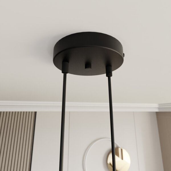Lampadario a sospensione con filo MOTIF 2xE27/15W/230V nero
