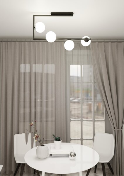 Lampadario a sospensione con supporto rigido SOMA 4xE14/10W/230V nero/bianco