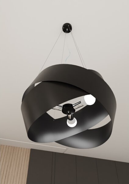 Lampadario a sospensione con filo VIENO 3xE27/15W/230V nero
