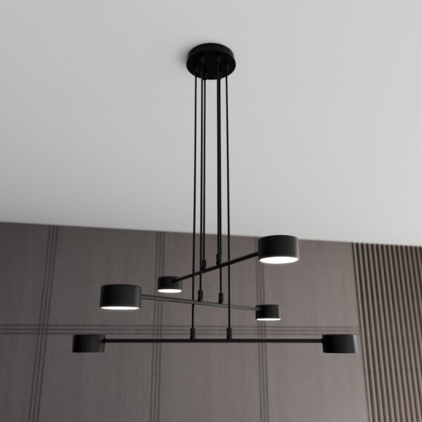 Lampadario a sospensione con filo MODUS 6xGX53/10W/230V nero