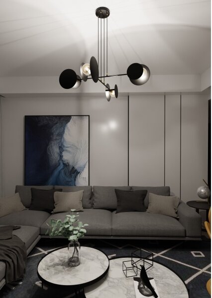 Lampadario a sospensione con filo IDEA 4xE27/15W/230V nero
