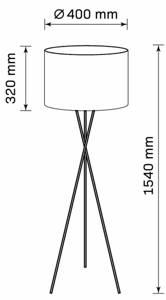 Lampada con piedistallo TEKLA 1xE27/20W/230V nero
