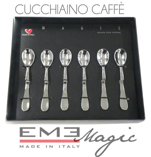 Cucchiaino da Caffe 6 pezzi Magic in acciaio inox 1810 lucidato a specchio spessore 2 mm