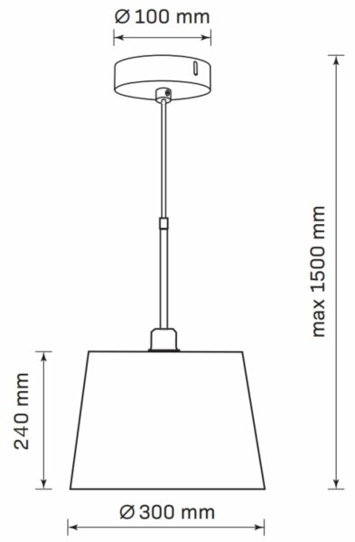 Lampadario a sospensione con filo ELENA 1xE27/20W/230V nero