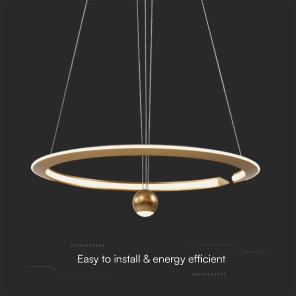 Lampadario LED a sospensione con filo LED/45W/230V 3000K diametro 62 cm oro