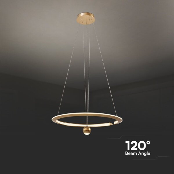 Lampadario LED a sospensione con filo LED/45W/230V 3000K diametro 62 cm oro
